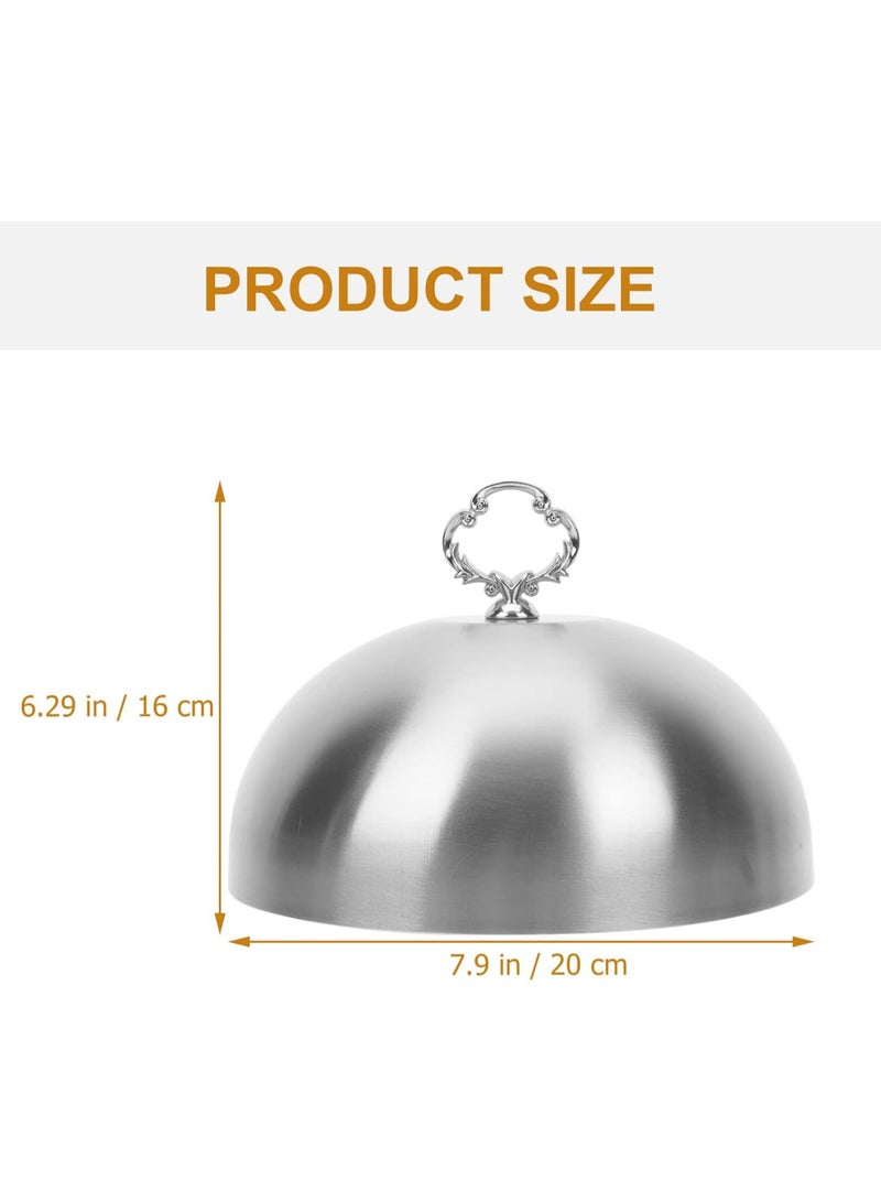 Stainless Steel Food Cover: Cheese Melting Dome With Handle for Kitchen Serving Plate Dish 20cm Style 2 - Image 2